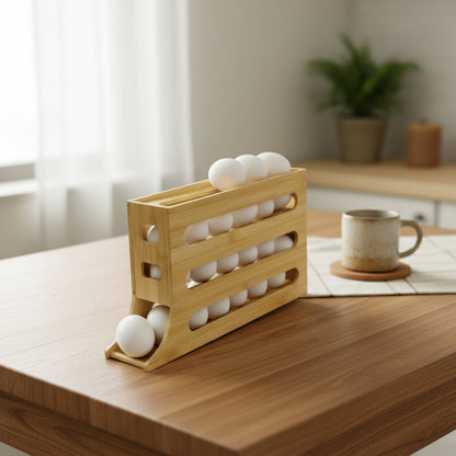 Range-œufs en bambou naturel