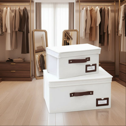 2 Boîtes de Rangement Avec Poignées Renforcées