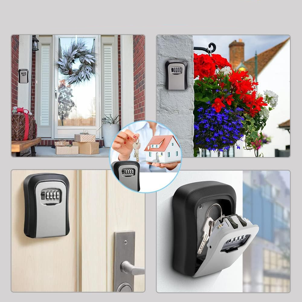 Coffre-fort à clés 4 chiffres mural extérieur verrouillage à code haute sécurité