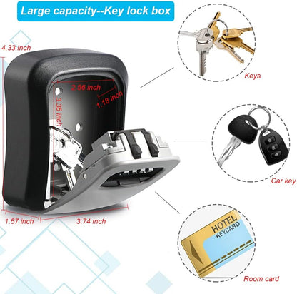 Coffre-fort à clés 4 chiffres mural extérieur verrouillage à code haute sécurité