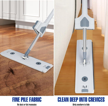 Serpillière plat auto-essoreur avec seau pliable