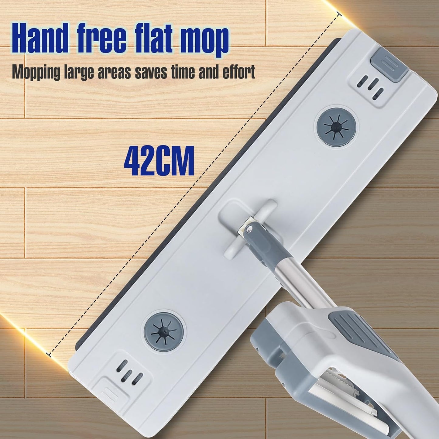 Serpillière plat auto-essoreur avec seau pliable