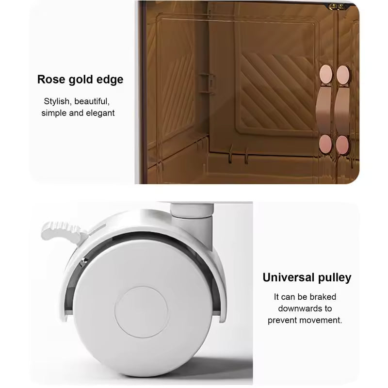 Boîte de Rangement Empilable avec Roues et Portes Visibles – Rangement Intelligent et Élégant