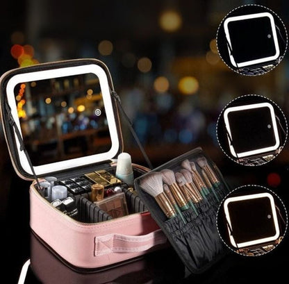 Sac organisateur de Maquillage  avec Miroir éclairé (Vide)