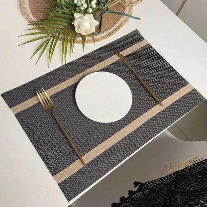 8 Ensemble de napperons Jacquard à fil doré