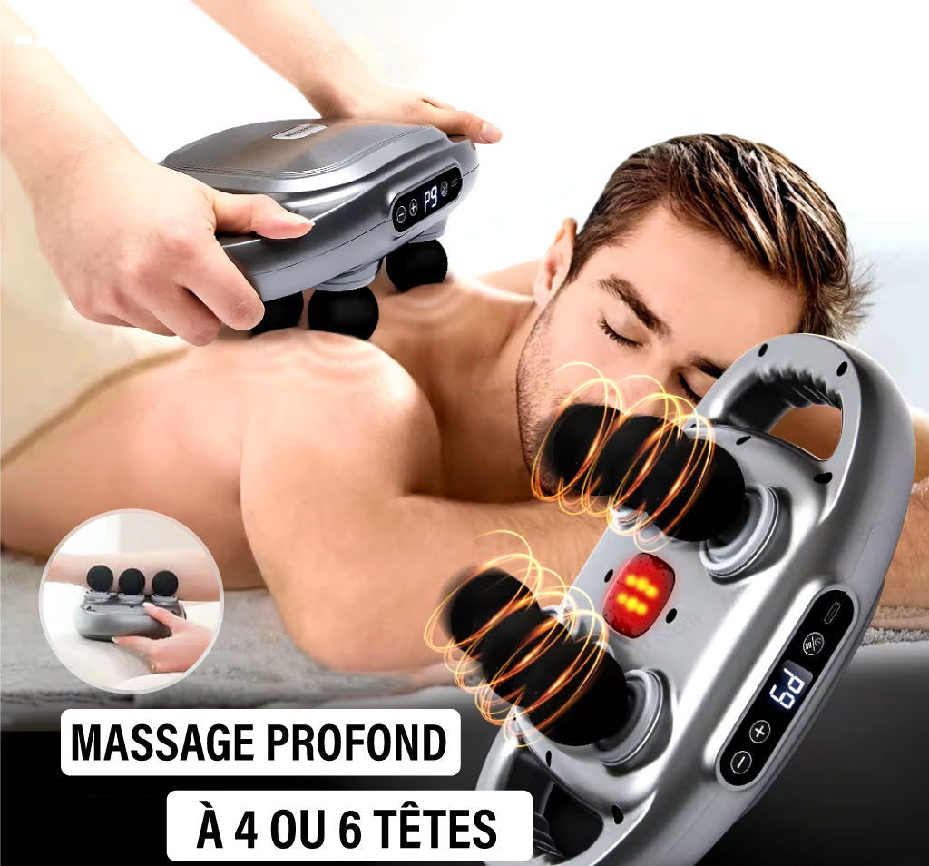 Pistolet De Massage Par Vibration à 6 Têtes : Pour Une Détente Sur-mesure